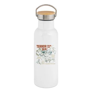 Terror from the Sea Horror Movie Poster Halloween - Thermal Bottle with Bamboo Lid - white - Right