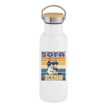 Sofa King Einhorn - Thermosflasche mit Bambusdeckel - Weiß - Rechts