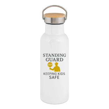 Crossing Guard Gift Security Team - Thermal Bottle with Bamboo Lid - white - Right
