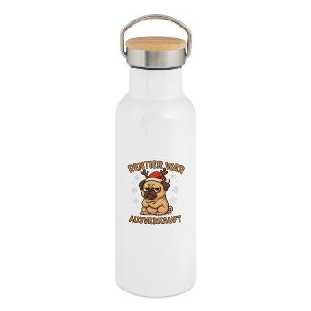 Reindeer was sold out - Thermal Bottle with Bamboo Lid - white - Right