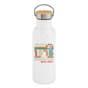 awesome since 1975 - Thermal Bottle with Bamboo Lid - white - Right