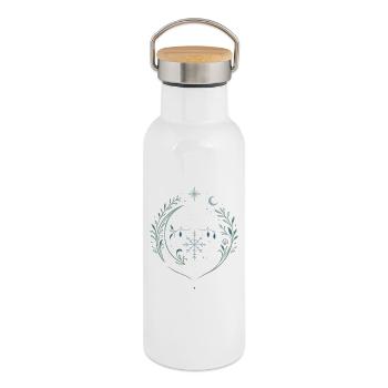 Maritime Christmas Anchor with Moon and Stars - Thermal Bottle with Bamboo Lid - white - Right