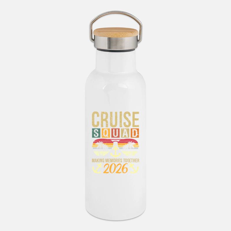 Cruise Squad 2026 Making Memories Together - Thermosflasche mit Bambusdeckel - Weiß