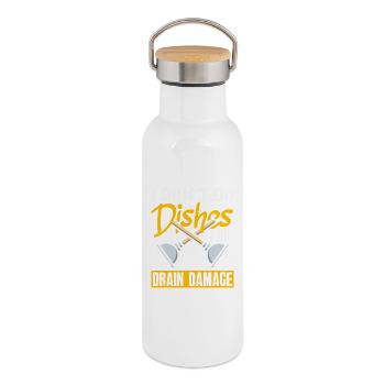 Toilettenverstopfungsmeister Lustiges - Thermosflasche mit Bambusdeckel - Weiß - Rechts