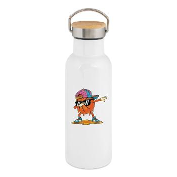 Dabbing Basketball Fun Bold Graphic for Bball Fans - Thermal Bottle with Bamboo Lid - white - Right