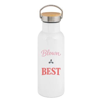 Seehaare Kümmern Sich Nicht Um - Thermosflasche mit Bambusdeckel - Weiß - Rechts