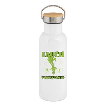 Gewichtheber LAUCH TRANSFORMED Lustiges - Thermosflasche mit Bambusdeckel - Weiß - Rechts