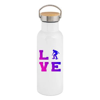 Skateboarding Stil für jeden Anlass - Thermosflasche mit Bambusdeckel - Weiß - Rechts