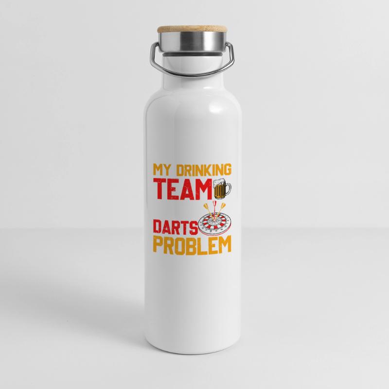 Darts Player Darts - My Drinking Team Has Darts Problems Thermal Bottle with Bamboo Lid