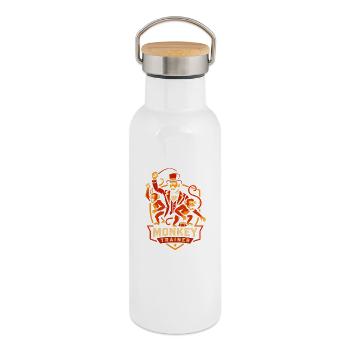 Circus Monkey Tamer Funny Kids Circus - Thermal Bottle with Bamboo Lid - white - Right