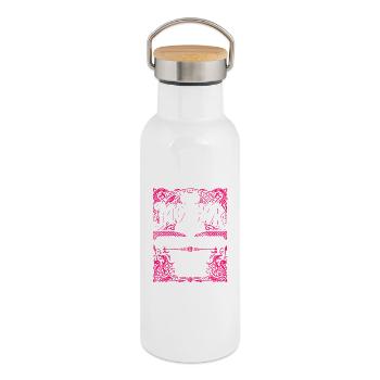 Mothor Wikinger Mutter Thor Hammer Spruch - Thermosflasche mit Bambusdeckel - Weiß - Rechts