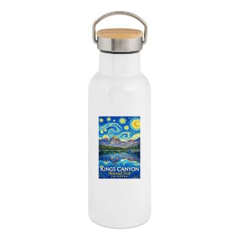 Kings Canyon Nationalpark, Kalifornien - Thermosflasche mit Bambusdeckel - Weiß - Rechts