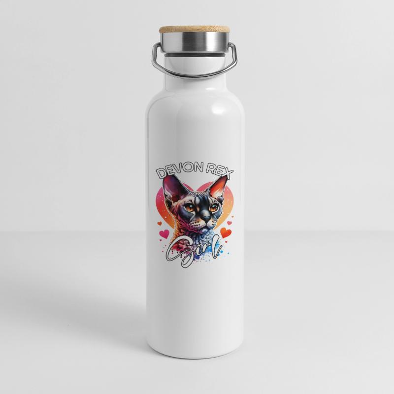 Devon Rex Mädchen Devon Rex Thermosflasche mit Bambusdeckel