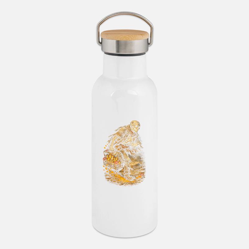 Día de los Muertos - Thermal Bottle with Bamboo Lid - white