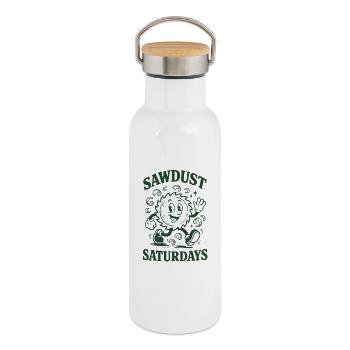 Sägestaub samstags | Holzarbeit DIY - Thermosflasche mit Bambusdeckel - Weiß - Rechts