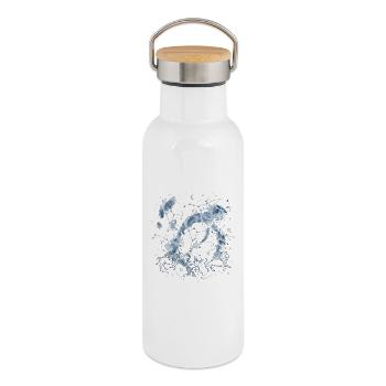 Stern Karte - Thermosflasche mit Bambusdeckel - Weiß - Rechts