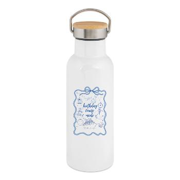 Birthday Cruise Holiday Ship Travel Groups - Thermal Bottle with Bamboo Lid - white - Right
