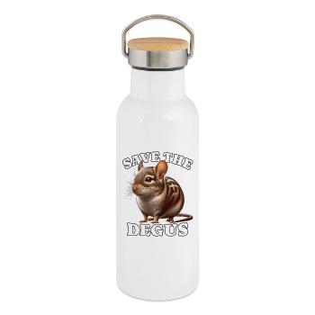 Degu Save Degu - Thermosflasche mit Bambusdeckel - Weiß - Rechts