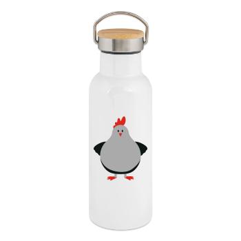 fat chick - Thermosflasche mit Bambusdeckel - Weiß - Rechts