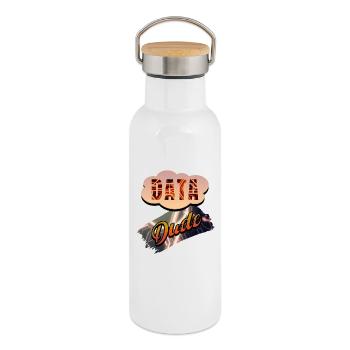 Data Dude - Thermal Bottle with Bamboo Lid - white - Right