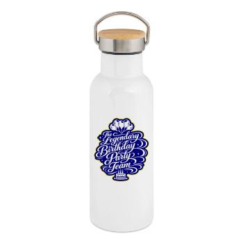 Geburtstag Party Team Spruch - Thermosflasche mit Bambusdeckel - Weiß - Rechts
