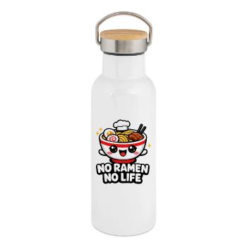 Ramen Lächeln Bowl - Thermosflasche mit Bambusdeckel - Weiß - Rechts