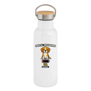 Mentaler Zusammenbruch Beagle Laden - Thermosflasche mit Bambusdeckel - Weiß - Rechts