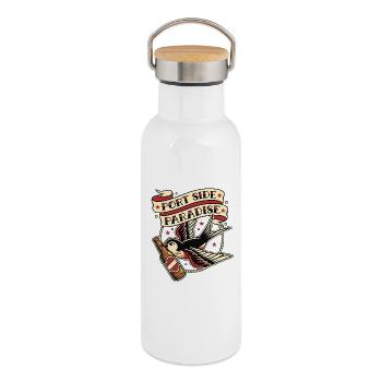Port Side Flavour - Thermal Bottle with Bamboo Lid - white - Right