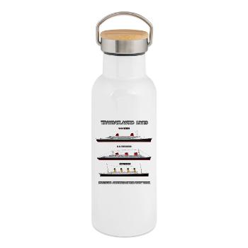 TRANSATLANTIC LINES Louis RUNEMBERG © Adagp - Thermal Bottle with Bamboo Lid - white - Right