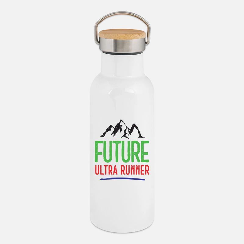 Futur Ultra Runner - Gourde isotherme avec bouchon en bambou - blanc