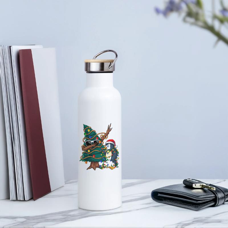 Thermosflasche mit Bambusdeckel