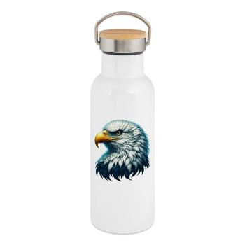Eagle - Thermal Bottle with Bamboo Lid - white - Right