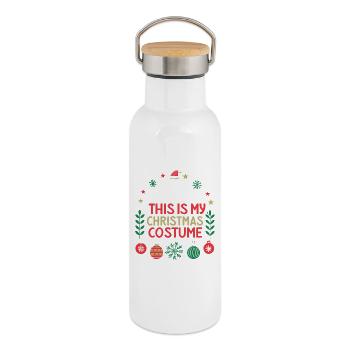 Christmas Inflation Costume Christmas - Thermal Bottle with Bamboo Lid - white - Right