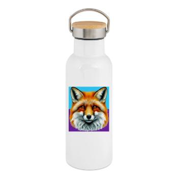 Fuchs - Thermosflasche mit Bambusdeckel - Weiß - Rechts