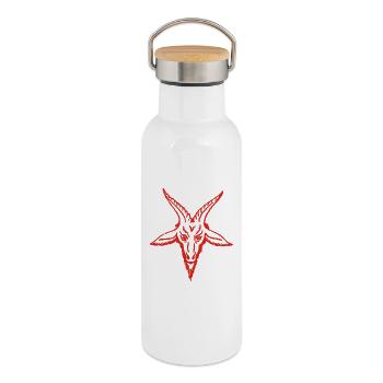 satan - Thermal Bottle with Bamboo Lid - white - Right