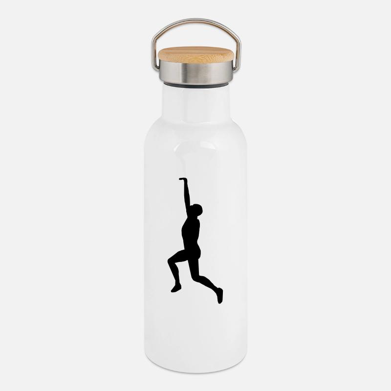 Cliffhanger - Thermosflasche mit Bambusdeckel - Weiß