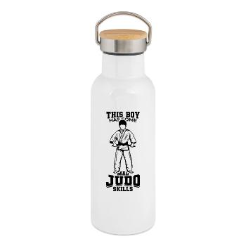 Judo Boy - Thermal Bottle with Bamboo Lid - white - Right