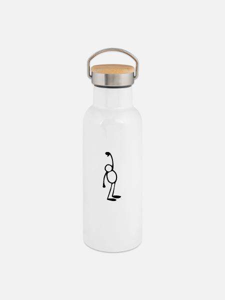 Funny - Thermosflasche mit Bambusdeckel - Weiß