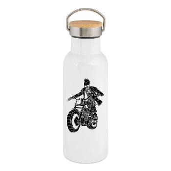 The Black Biker from Hell - Thermal Bottle with Bamboo Lid - white - Right