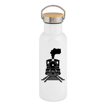 Railway Sketch - Thermal Bottle with Bamboo Lid - white - Right