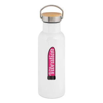 Vibration - Thermosflasche mit Bambusdeckel - Weiß - Rechts