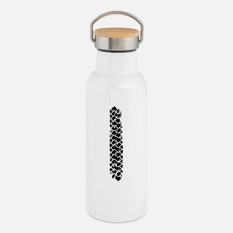 Brennen auf wilde 2 sein - Thermosflasche mit Bambusdeckel - Weiß