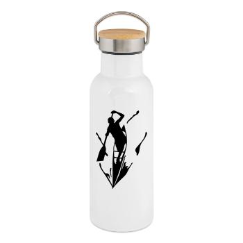 Canoe - Thermal Bottle with Bamboo Lid - white - Right