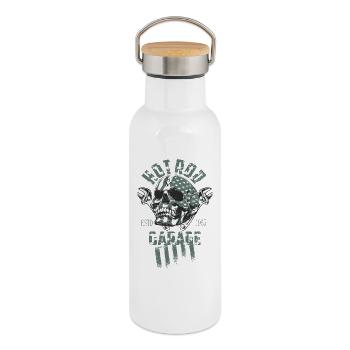 Hot Rod Garage - Thermal Bottle with Bamboo Lid - white - Right