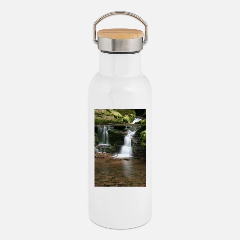 Forêt-Noire Monbach - Gourde isotherme avec bouchon en bambou - blanc