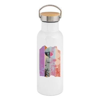 Shades of colors - Thermal Bottle with Bamboo Lid - white - Right