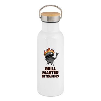 Grill Master in Training - Thermal Bottle with Bamboo Lid - white - Right