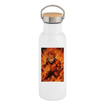 Fire Flame Fighter - Thermal Bottle with Bamboo Lid - white - Right
