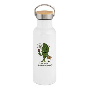 Kale me baby - Thermal Bottle with Bamboo Lid - white - Right