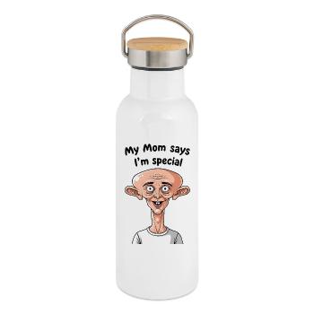 Mutti sagt, ich bin besonders - Thermosflasche mit Bambusdeckel - Weiß - Rechts